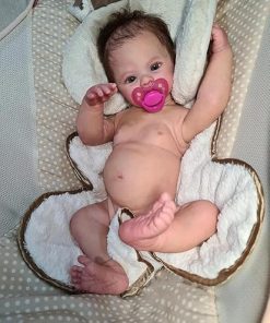18″ Anatomically Correct Reborn Baby Dolls Silicone Full Body Vinyl Boy Realistic Newborn Baby Dolls with Toy Accessories for Kids Age 3+ 2