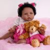 Reborn Baby Dolls Black -22 inch African American Lifelike Newborn Girl Doll Set, Realistic Soft Posable Limbs and Weighted Body