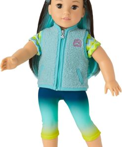 American Girl Corinne Tan Girl of the Year 2022 18-inch Doll Camping Outfit with Vest, Tee, and Sandals, For Ages 8+ 2