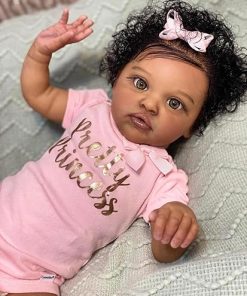 Zero Pam Realistic Reborn Baby Dolls Black Girl 20 Inch African American Newborn Girl Doll, Lifelike Baby Dolls Soft Cloth Body, Beautiful Reborn Toddler with Dark Brown Skin 2