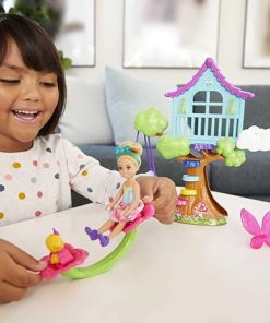Barbie Dreamtopia Small Doll & Doll House, Chelsea Fairy Treehouse Playset with Accessories & Pet, Includes Seesaw, Swing & Slide 2