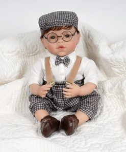 Paradise Galleries Reborn Collector Doll Ping Lau Designer Collection Magnetic Pacifier Bowtie Suspenders Shoes – Dapper Danny
