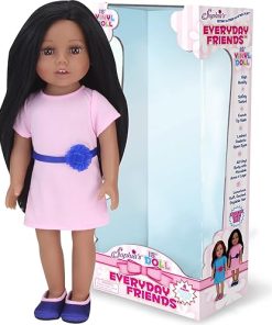 Sophia’s Everyday Girl Collection Posable 18” All Vinyl Doll Brooklyn with Dark Brown Hair, Brown Eyes and Medium Skin Tone