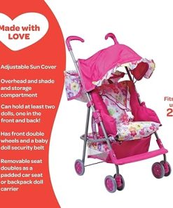 Adora 3-in-1 Baby Doll Stroller Premium Quality Doll Accessories Convertible to Baby Doll Car Seat or Back Pack Carrier Birthday Gift for Ages 3+ 2