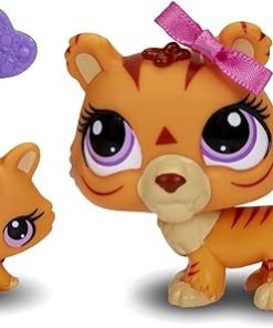 Littlest Pet Shop Figures Orange Tiger & Baby Tiger 2