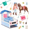 Glitter Girls – Milla & Milkyway, GG Horse Stable – 14-inch Doll & Playset – Equestrian Bundle – Blonde Hair & Blue Eyes, Blonde Mane – Doll, Horse, Stable Set – 3 Years +