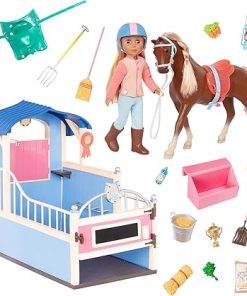 Glitter Girls – Milla & Milkyway, GG Horse Stable – 14-inch Doll & Playset – Equestrian Bundle – Blonde Hair & Blue Eyes, Blonde Mane – Doll, Horse, Stable Set – 3 Years +