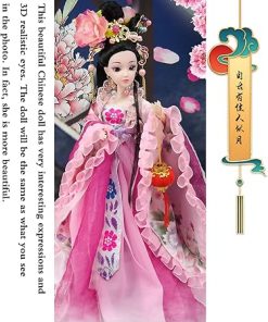 Chinese Doll for Girl, Oriental Decoration with Headdress, Bracket Shoes – 12 inch Gift for Birthday, Wedding, Valentine’s Day, Ages 15+ – Pink 2