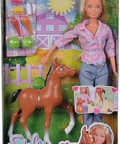 Simba 105733517 – Little Horse Doll with Cute Foal and Fun Function Includes Accessories 29 cm Pony Toy Doll from 3 Years 2