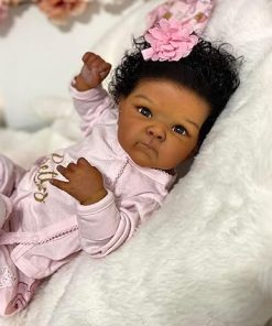 Anano Reborn Baby Dolls Black Girl Toddler 24 Inch Real Life African American Reborn Dolls Biracial Silicone Baby Doll Realistic Newborn Babies with Brown Skin 2