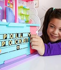 Polly Pocket Sweet Adventures Rainbow Mall, 3 Floors, 9 Play Areas, 35+ Accessories Including 3-inch Polly Doll, Great Gift Ages 4 Years Old & Up 2