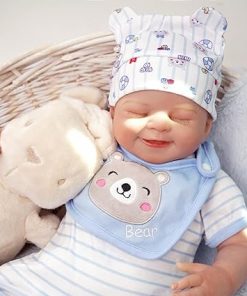 MYREBABY Realistic Reborn Baby Doll 17″” Real Life Newborn Dolls Lifelike Sleeping Baby Boy Doll That Look Real with Clothes&Accessories for Ages 3 and Up, Blue, 0413-1134