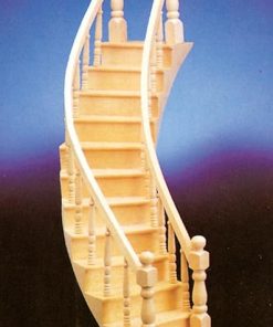 Dollhouse Miniature Assembled Right-Curve Staircase