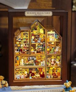 DIY Miniature House Kit, CUTEROOM Mini House Kit for Adult to Build, Wooden Dollhouse Making Kit with Furniture, Christmas Birthday Gifts