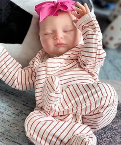 Pinky Reborn Lovely Reborn Baby Dolls Girl 19Inch Cloth Weighted Body Silicone Newborn Toddler Doll Lifelike Dolls That Look Real Child Toys with Outfit & Accessories for Age3+