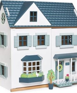 Tender Leaf Toys – Dovetail House – Large Luxury 27.36″ Tall 3 Story Doll House with 6 Rooms – Gender-Neutral Dollhouse – Encourage Creative and Imaginative Fun Play for Children – Age 3+
