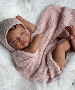 Zero Pam Reborn Baby Doll Black – 19inch Sleeping Baby Dolls Realistic Newborn African American Real Life Baby Dolls Lifelike Reborn Babies Weighted Soft Body with Accessories