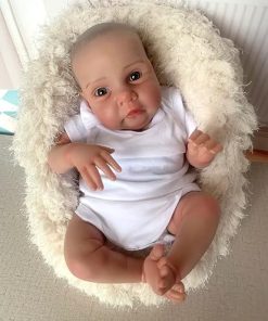 iCradle Reborn Baby Doll 20 Inch Newborn Baby Dolls Silicone Reborn Toddler Doll Blue Eyes Without Eyelashes Toy Accessories Gift for Collection & Kids Age 3+