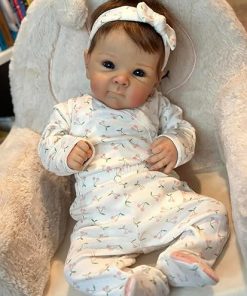 Zero Pam Reborn Baby Dolls 18 Inch Realistic Baby Doll Handmade Doll with Hair Soft Cloth Body Like Real Babies for Girls Boys Toys with Feeding Accessories