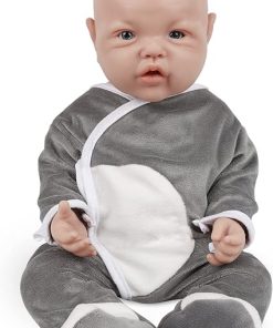 Vollence 17 inch Reborn Baby Doll Boy Silicone Doll Realistic Newborn Baby Dolls Silicone Full Body Stress Relief for Adults with Feeding & Bathing Accessories – Boy