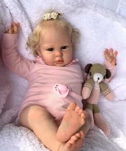 Anano Reborn Toddler Realistic Baby Dolls 24 Inch Real Life Like Newborn Baby Dolls That Look Real Looking Silicone Babies Body with Blonde Hair