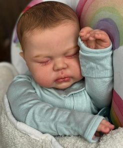 Angelbaby Lifelike Baby Reborn Dolls 24 Inch Soft Silicone Sleeping New Born Realistic Baby Doll Fat Face Toddler Boy with Visible Real Life Veins Handmade Painted Bebe Reborns for Child 2