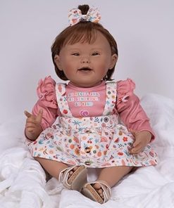 Paradise Galleries 21 Inch Realistic Reborn Baby Girl Doll with Down Syndrome and a Cute Ruffled Onesie Outfit – Baby Gigi