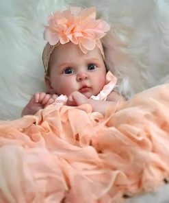 Realistic Reborn Baby Dolls Boy 17-Inch Realistic Baby Doll Soft Vinyl Lifelike Babe Newborn Babe Dolls Accessories for 3+ Years Old (Orange) 2