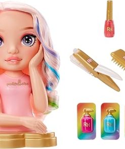 Rainbow High Styling Head – 33cm Bella – 4-in-1 Playset with Washable Hair Cream, Nail Polish, Brush and Hair Colouring Tools, Style, Colour and Polish, Rinse and Repeat, For Children 4-12 Years 2