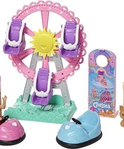 Barbie Club Chelsea Carnival Playset with Blonde Small Doll, Pet & Accessories, Spinning Ferris Wheel, Bumper Cars & More