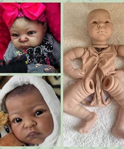 ANANO 22 Inch Unpainted Silicone Reborn Baby Doll Kits with Cloth Body DIY Your Own Newborn Baby Doll Girl Accessories Blank Reborn Kits
