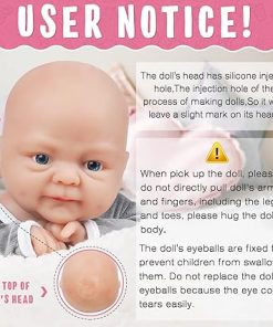 Vollence 16 inch Full Soft Lifelike Silicone Baby Doll Boy Cute Solid Full Liquid Silicone Reborn Baby Doll Weighted Doll Stress Relief Toys with Toy Accessories Gift Set for Kids – Boy 2