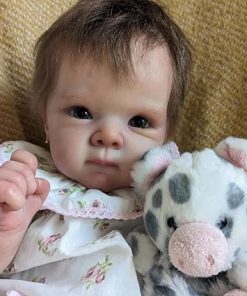 Realistic Reborn Baby Dolls Girl 18 Inch Lifelike Newborn Toddler Doll with Hand-Rooted Hair Soft Weighted Cloth Body Real Life Baby Doll with Toy Accessories for Kids Age 3+