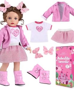 BABESIDE American 16 Inch Doll, Fashionable Girl with Sequined Skirt, Boots, Soft Hair & Delicate Features, Accessories Kit for 3+ Year Old Girls, Ideal Gift for Role Play 2