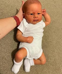 Angelbaby Reborn Baby Doll Boy Look Real 17 inch Handmade Realsitic Baby Newborn Silicone Preemie Doll Life Like Weighted Body Dolls & Accessories 2