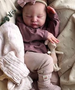 Sleeping Reborn Baby Dolls 19 inch Baby Doll Boy Real Life Toddler Girl Toy, Realistic Newborn Babies Soft Silicone Weighted Body Baby Doll Handmade Children Gifts