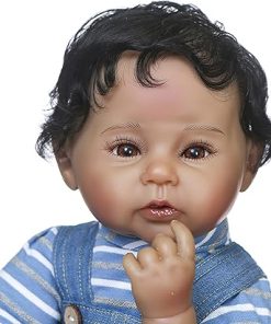 TERABITHIA 20 Inch Realistic African American Reborn Baby Doll with Soft Body Lifelike Black Newborn Boy Doll Feel Real 2