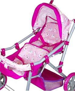 Lissi Colorful Twin Baby Doll Pram, Multi 2