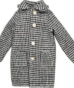 Proudoll 1/3 BJD Doll Outfit Set – Handcrafted Stylish Black & White Plaid Coat, Beret, Dress, Purple Wig, Leather Bag & Boots, Compatible with 1/3 60cm 24in SD Dolls 2