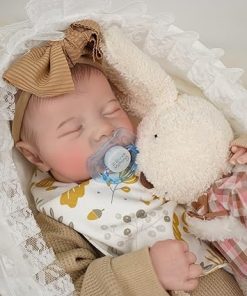 Lifelike Reborn Baby Doll,17 Inch Realistic Reborn Baby Doll,Newborn Baby Dolls Soft Full Vinyl Body Poseable Real Life Baby Dolls with Feeding Kit Gift Box for Kids Age 3+