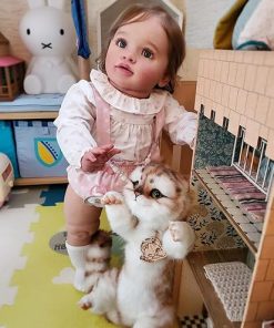 Anano Big Size Reborn Baby Dolls That Look Real 26 Inch Reborn Toddler Straight Legs Realistic Baby Dolls Girl Chubby Body Silicone Newborn Babies Poseable Art Collection Dolls Giant (Pippa Pink DOT) 2