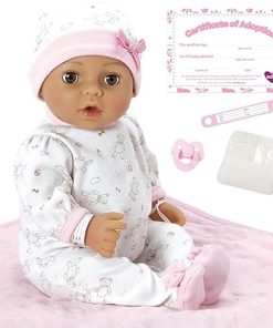 Adora 16 Inch Girl Baby Doll with Accessories Matching 9-Piece Set Including a Pacifier, Hospital, Bracelet, Diaper, and More Gift for Toddlers Ages 3+ Adoption Babies Collection – Precious