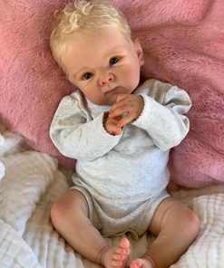Zero Pam 18 Inch 45 CM Realistic Reborn Baby Dolls Boy Eyes Open with Blonde Hair, Soft Cloth Body Baby Doll Real Life Silicone Newborn Toddler Like A Real Babydoll with Accessories for Kids Age 3+ 2