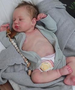 Zero Pam Realistic Newborn Baby Dolls Boy Full Body Soft Silicone Vinyl 20 inch Sleeping Baby Reborn Dolls That Look Real Life Size Bebe Reborn Babies Doll with Feeding Kit for Kids