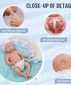 BABESIDE Lifelike Reborn Baby Doll Aurora – 12 inches (Weight 3.3 lbs. Anatomically Correct Silicone Reborn Baby Boy Realistic Newborn Baby Real Life Baby Doll with Gift Box 2