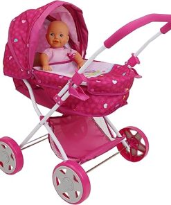 509 Crew Garden Pram N Doll Set – 14″ Baby Doll & Folding Pram Set, Kids Pretend Play, Ages 3+