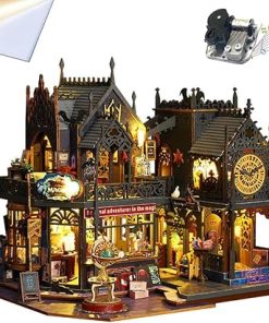 DIY Miniature and Furniture Dollhouse Kit,Mini 3D Wooden Doll House Craft Model with Dust Proof Cover and Music Movement,Creative Room Idea for Valentine’s Day Birthday Gift