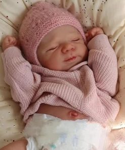 Zero Pam Life Like Reborn Baby Dolls Sleeping Girl 18 Inch,Realistic Newborn Baby Dolls Silicone Full Body Anatomically Correct,Real Life Silicone Baby Dolls That Look Real for Kids