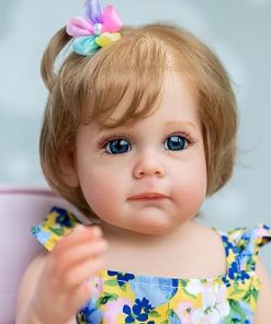 22 Inch Realistic Reborn Baby Dolls Toddler Girl That Look Real Blond Long Hair Full Silicone Vinyl Newborn Bebe Reborn Toys for Girls 2