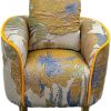 1:6 Scale Linen Printed Sofa Chair, Dollhouse Furniture,Miniature Single seat Sofa Chair for 12″ Dolls,Miniature Couch